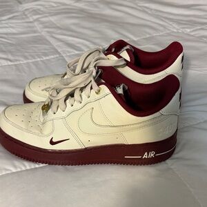 Nike Air Force 1 ‘07 SE ‘40th Anniversary- Sail Team Red’ Women’s Leather Sz 8.5